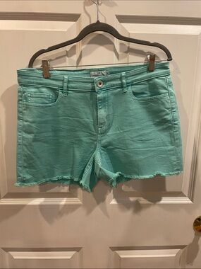 Vineyard Vines Mint Green Denim Frayed Hem Shorts